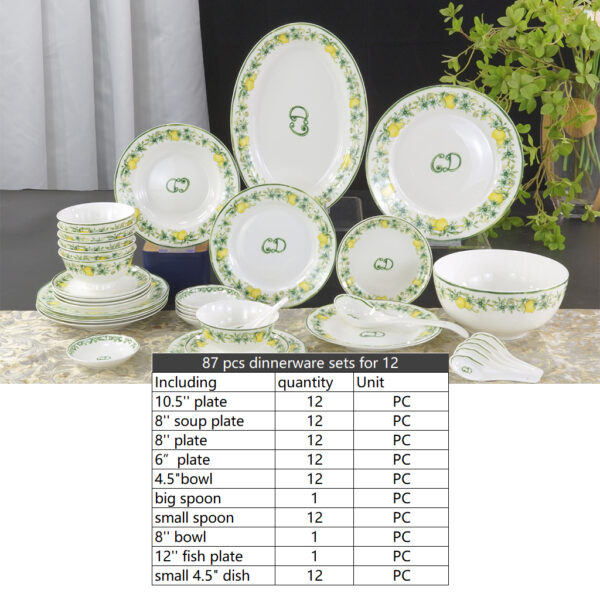 Colorful Lemons Series Bone China Plates Lemond Fruit Dishes