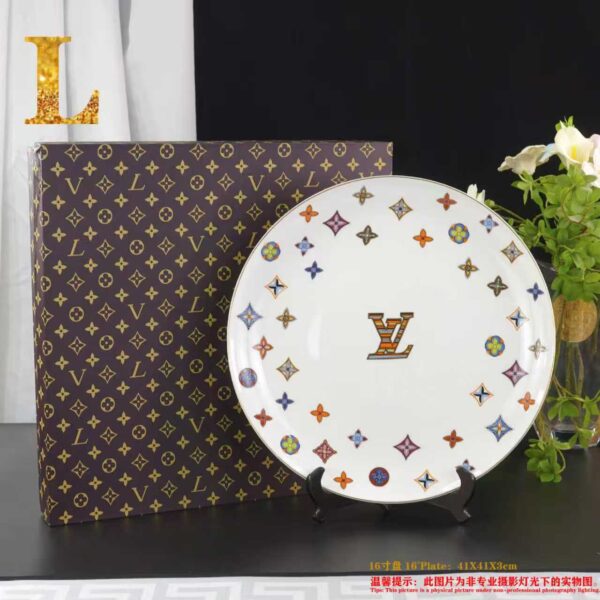 Louis Vuitton Dinnerware Set Colorful Bone China LV