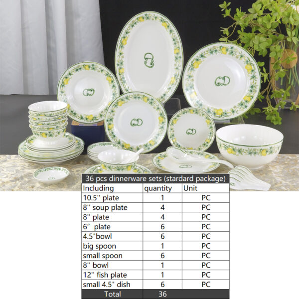 Colorful Lemons Series Bone China Plates Lemond Fruit Dishes