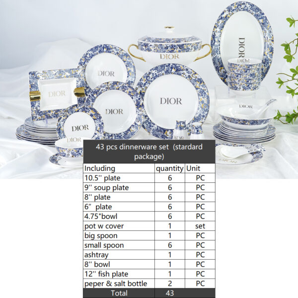 Dior Blue and White Series Bone Porcelain Coffee Cup Set