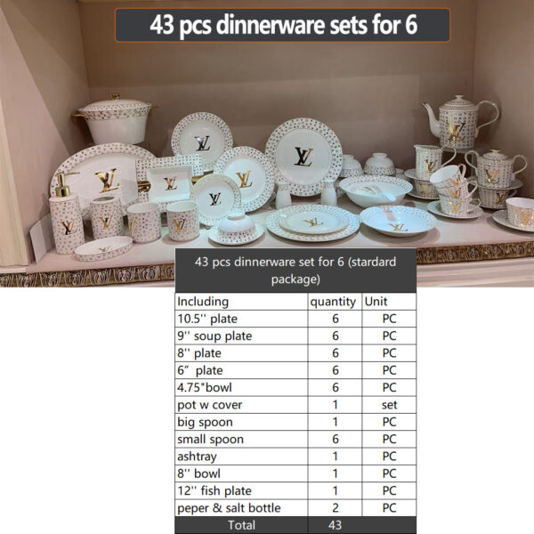 Louis Vuitton Tableware Set 43pcs and Louis Vuitton Tea Cup
