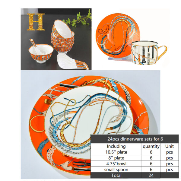 Hemers orange coffee cup saucer dinnerware set