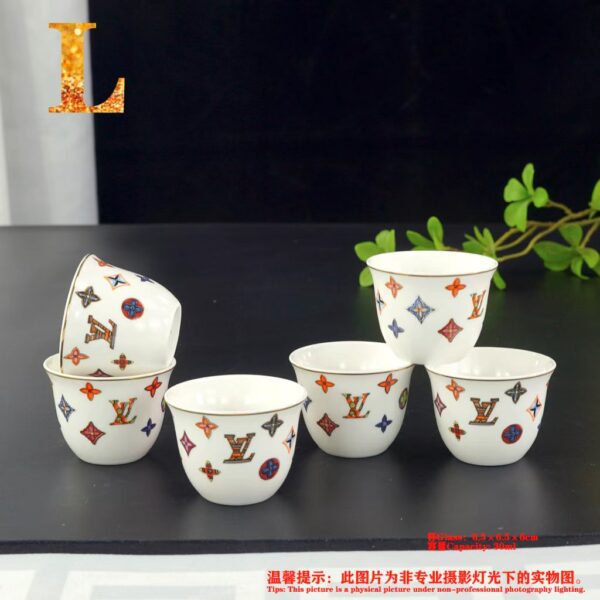 Louis Vuitton Dinnerware Set Colorful Bone China LV
