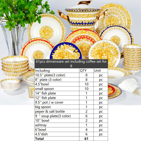 Versace Medusa Rhapsody Dishes Plate Ceramic bone china Dinnerware set