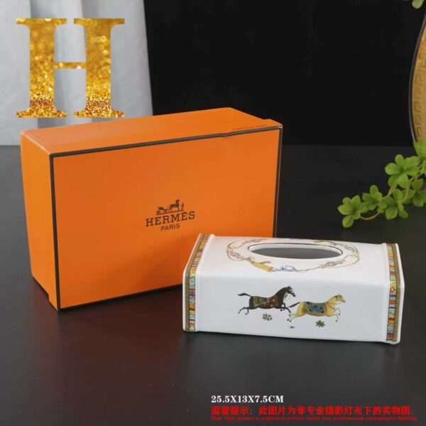 Hermès Cheval d'Orient Platter with Box in Porcelain