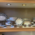 BLACK WHITE CHECKERED DESIGN Dinner Set Coffee Cup