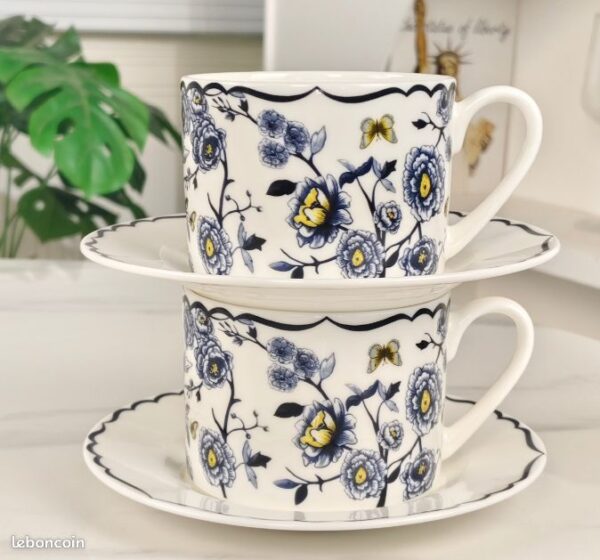Dior Granville Floral Flowers coffee cup saucers