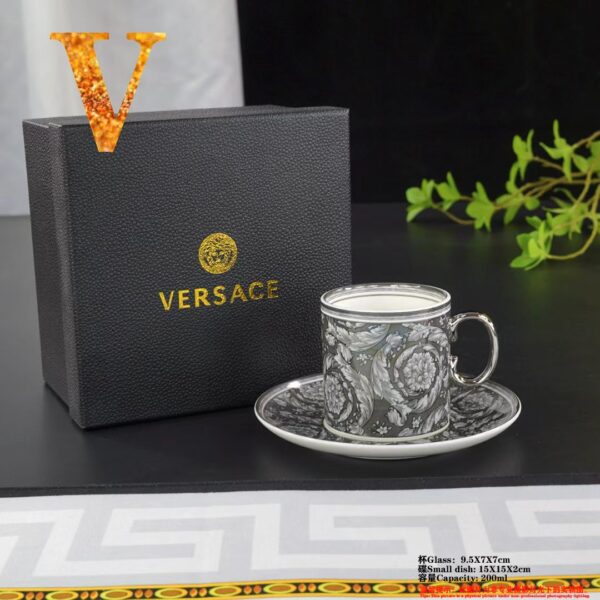 VERSACE Rosenthal Black & Gold Dinner Salad Plate Cup Saucer Set