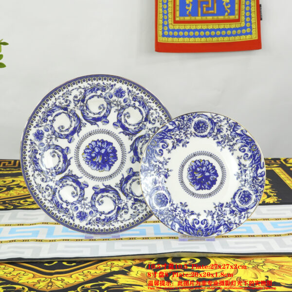 Versace Royal Bistro Blue Floral Ceramic Dish