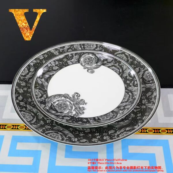 VERSACE Rosenthal Black & Gold Dinner Salad Plate Cup Saucer Set