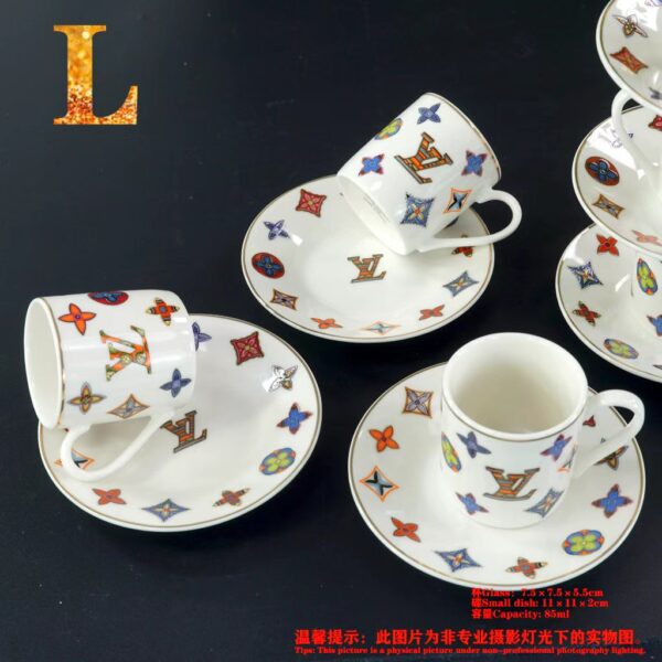 Louis Vuitton Dinnerware Set Colorful Bone China LV