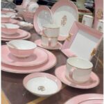 Roberto Cavalli Designer Tableware Set Pink Porcelain