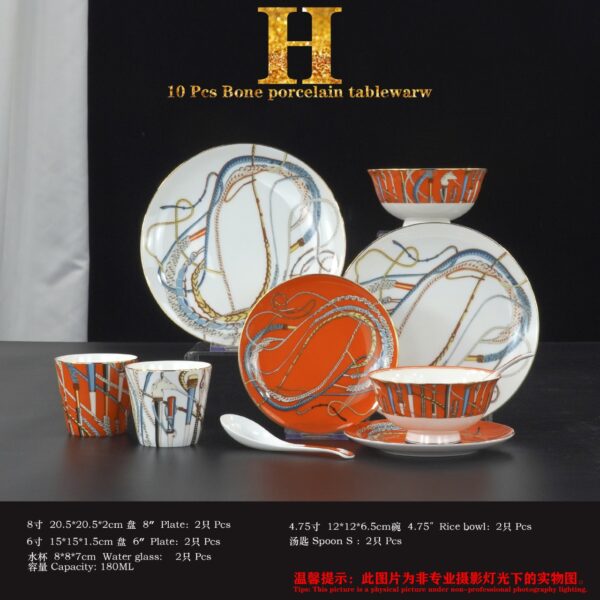 Orange Bone china coffee cup and saucer suit Dinnerware set