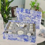 Dior Blue and White Series Bone Porcelain Dinnerware Sliverware Coffee Cup Set .