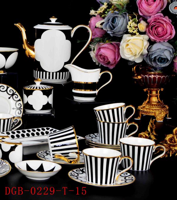 Black and White Dinnerware Set Coffee Cup Own brand