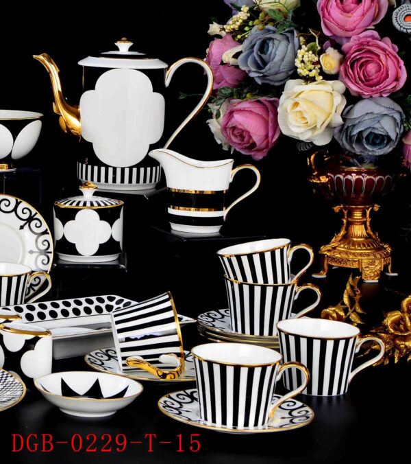 Black and White Dinnerware Set Coffee Cup Own brand
