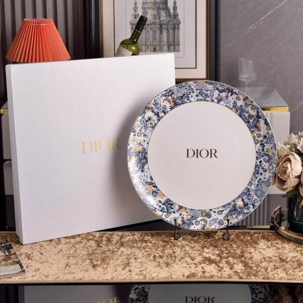 Dior Blue and White Series Bone Porcelain Dinnerware Sliverware Coffee Cup Set .
