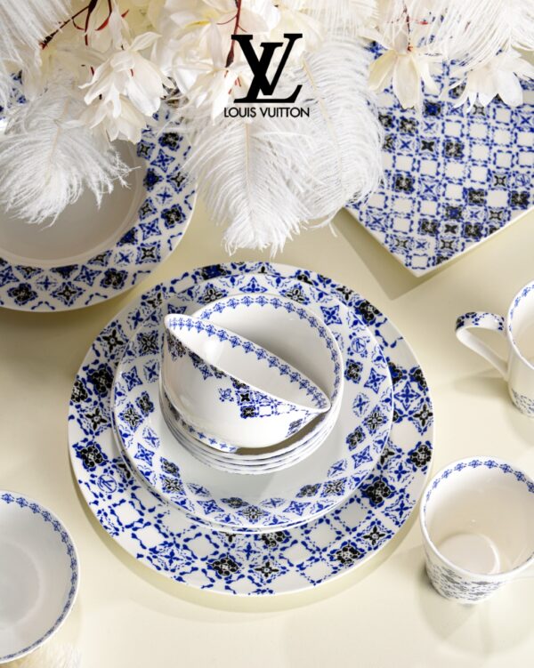 LV Louis Vuitton Side Plate LV By The Pool Tableware Monogram Flower Auth Dinnerware Set Coffee Cup
