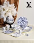 LV Louis Vuitton Side Plate LV By The Pool Tableware Monogram Flower Auth Dinnerware Set Coffee Cup