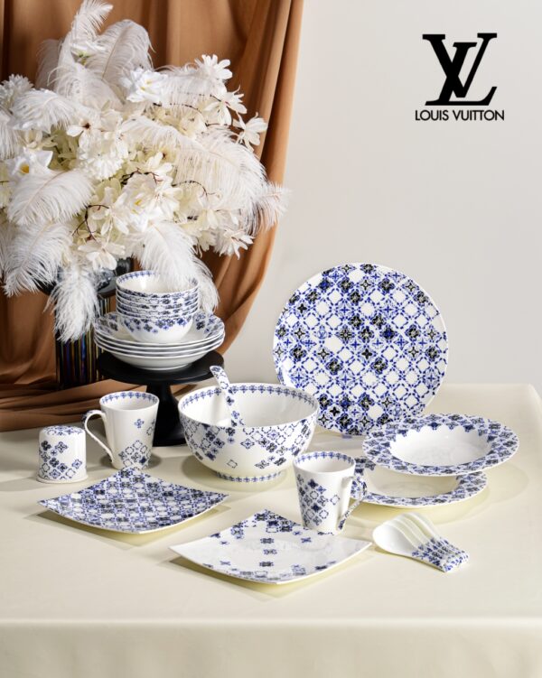 LV Louis Vuitton Side Plate LV By The Pool Tableware Monogram Flower Auth Dinnerware Set Coffee Cup
