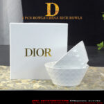 Dior Embossed White Flat Cup