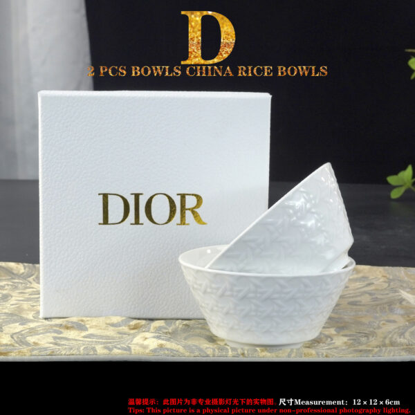 Dior Embossed White Flat Cup