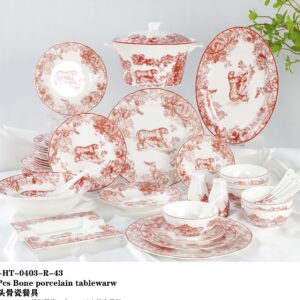 Dior Toile de Jouy china ware dinnerware dishes red