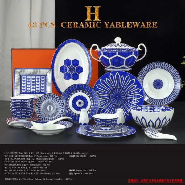 HERMES, Dinnerware Set Dishes BLEUS D'AILLEURS"