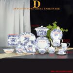 Dior Toile de Jouy teacup and saucer set in a white and blue