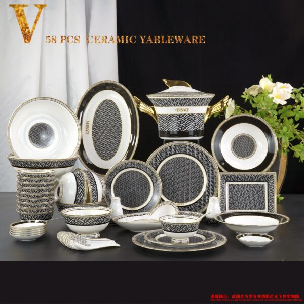 Versace La Greca Signature Tableware Collection-Black