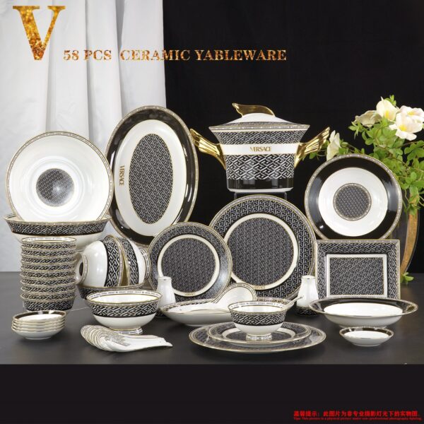 Versace La Greca Signature Tableware Collection-Black