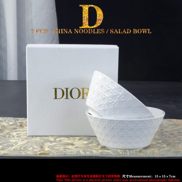 Dior Embossed White Flat Cup