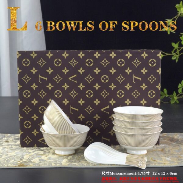 LV Ashtray Rectangular Gold Ashtray Plate Dishes Cups