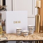 Dior Blue and White Series Bone Porcelain Dinnerware Sliverware Coffee Cup Set .