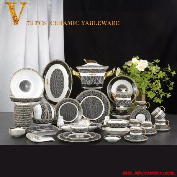Versace La Greca Signature Tableware Collection-Black