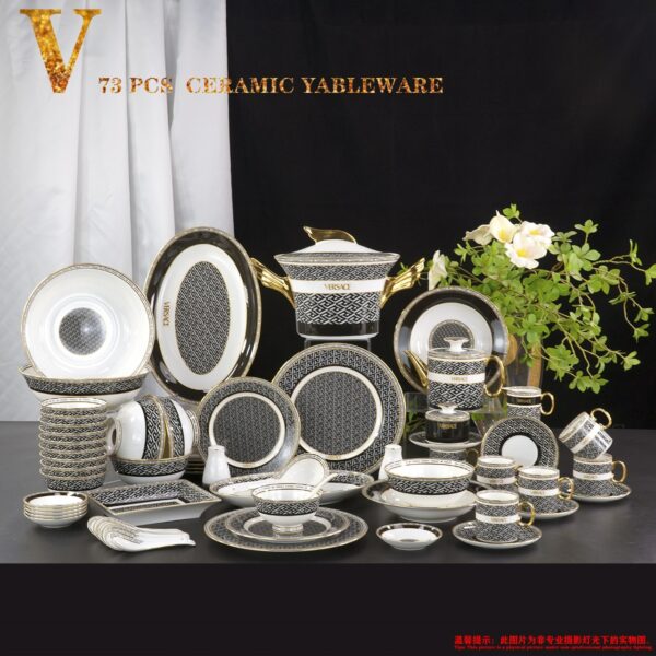 Versace La Greca Signature Tableware Collection-Black