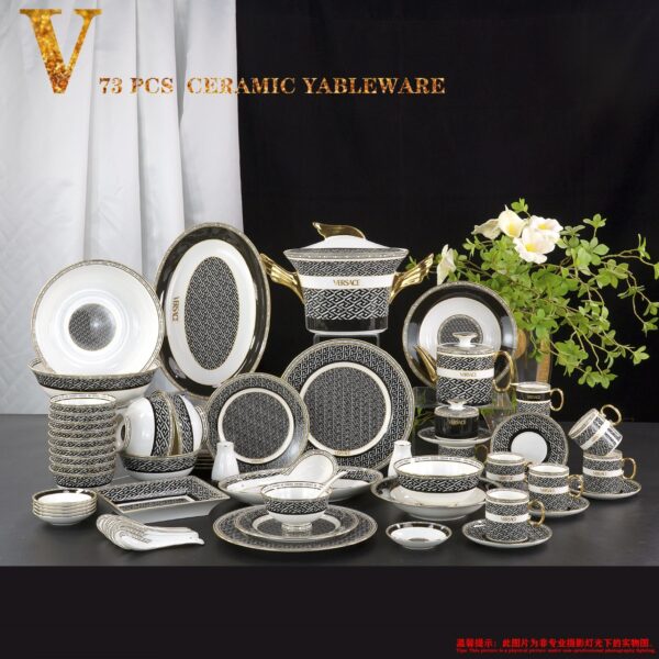 Versace La Greca Signature Tableware Collection-Black