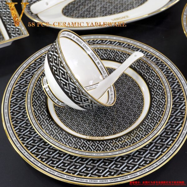 Versace La Greca Signature Tableware Collection-Black