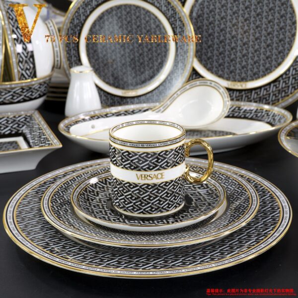 Versace La Greca Signature Tableware Collection-Black