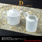 Dior Embossed White Flat Cup
