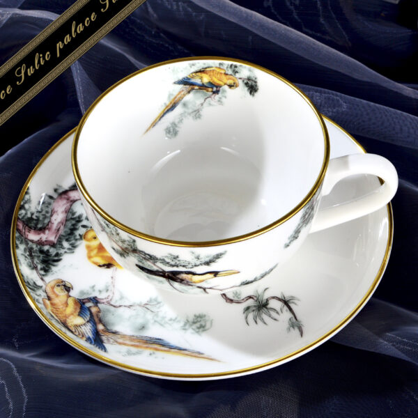 Hermes Carnets D'Equateur Breakfast Cup and Saucer Jungle Set