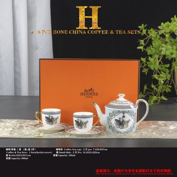 Hermes La Promenade de Longchamps dishes coffee cup saucer fruit plate