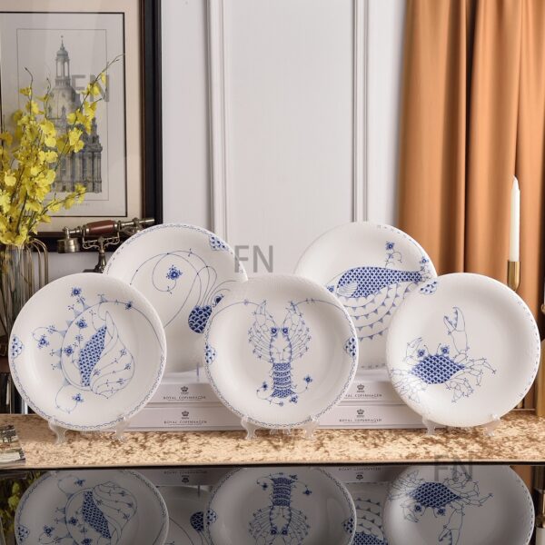 ROYAL COPENHAGEN DENMARK BLUE FLUTED CUP DISHES