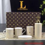 LV Ashtray Rectangular Gold Ashtray Plate Dishes Cups
