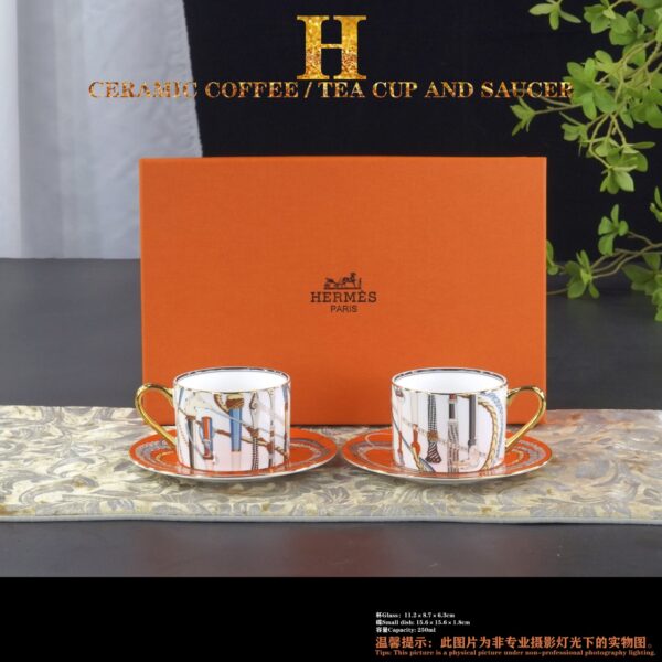 Orange Bone china coffee cup and saucer suit Dinnerware set
