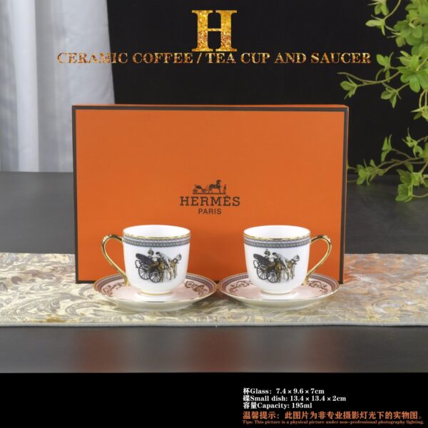Hermes La Promenade de Longchamps dishes coffee cup saucer fruit plate