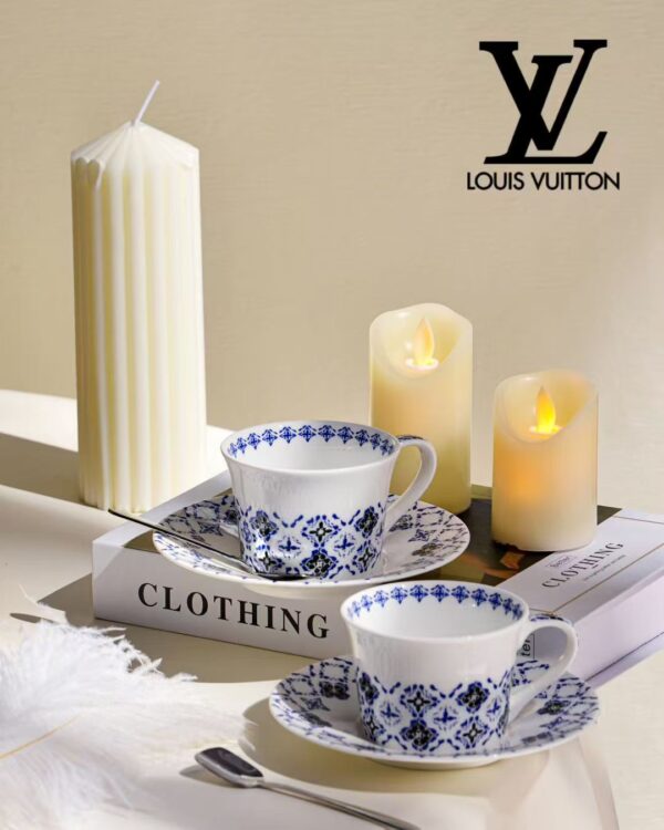 LV Louis Vuitton Side Plate LV By The Pool Tableware Monogram Flower Auth Dinnerware Set Coffee Cup