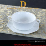 Dior Embossed White Flat Cup