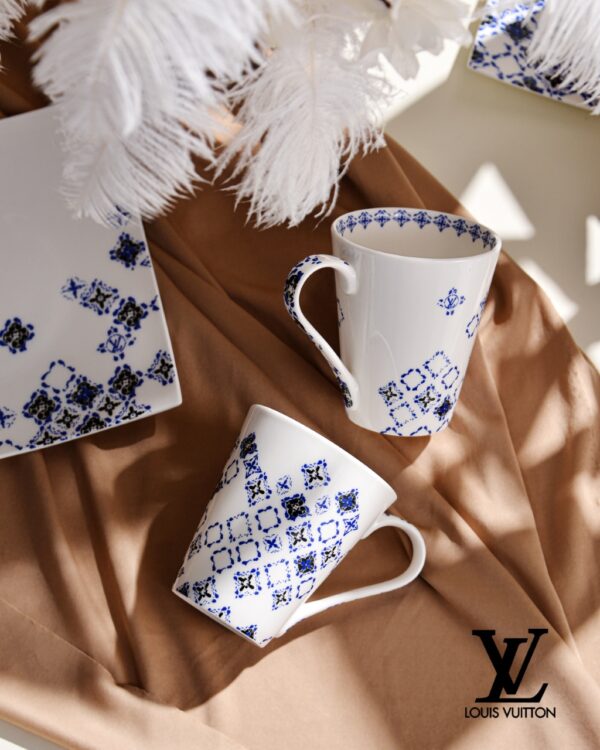 LV Louis Vuitton Side Plate LV By The Pool Tableware Monogram Flower Auth Dinnerware Set Coffee Cup