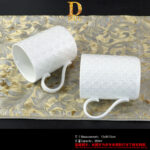 Dior Embossed White Flat Cup